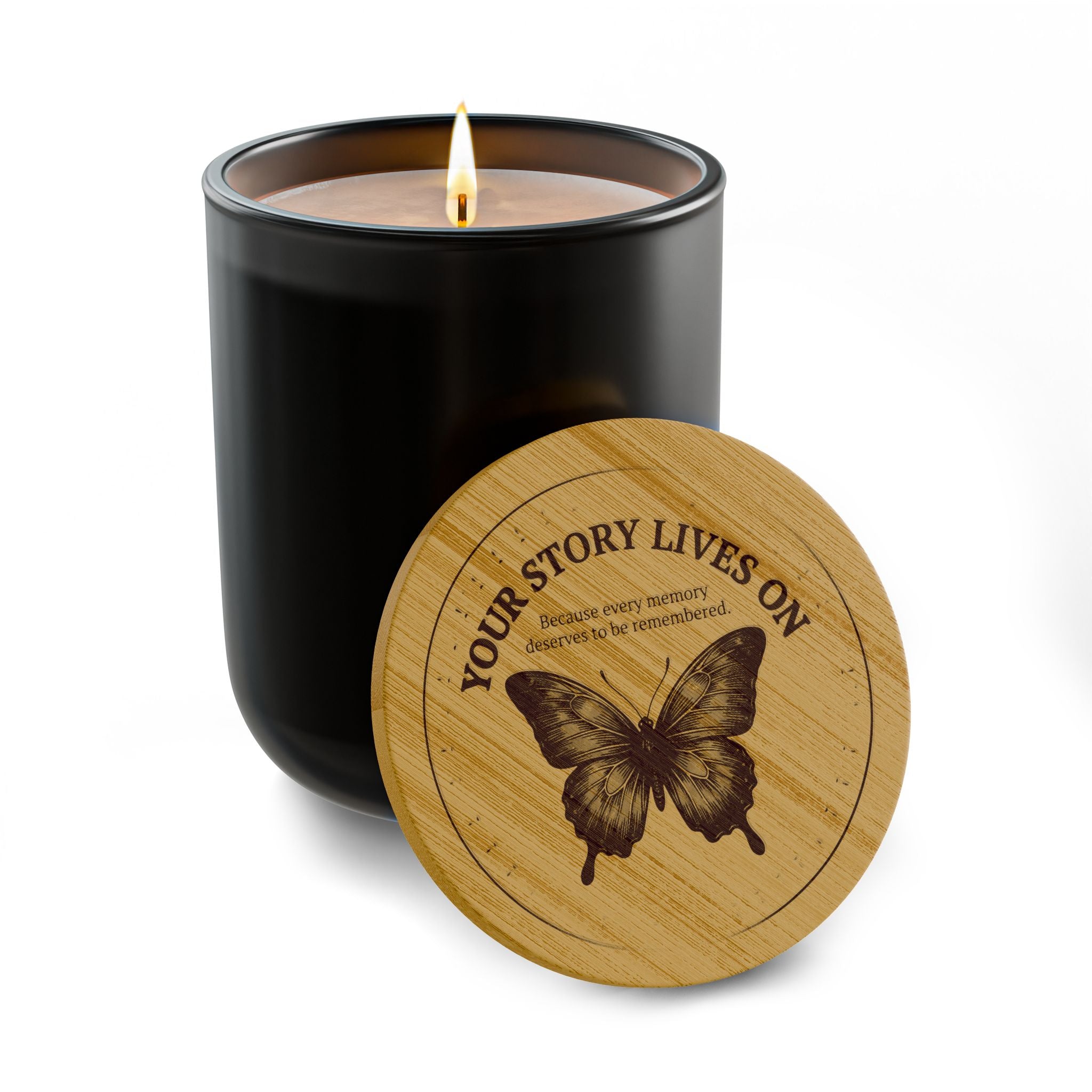 Your Story Lives On Memorial Candle – Butterfly Remembrance Gift