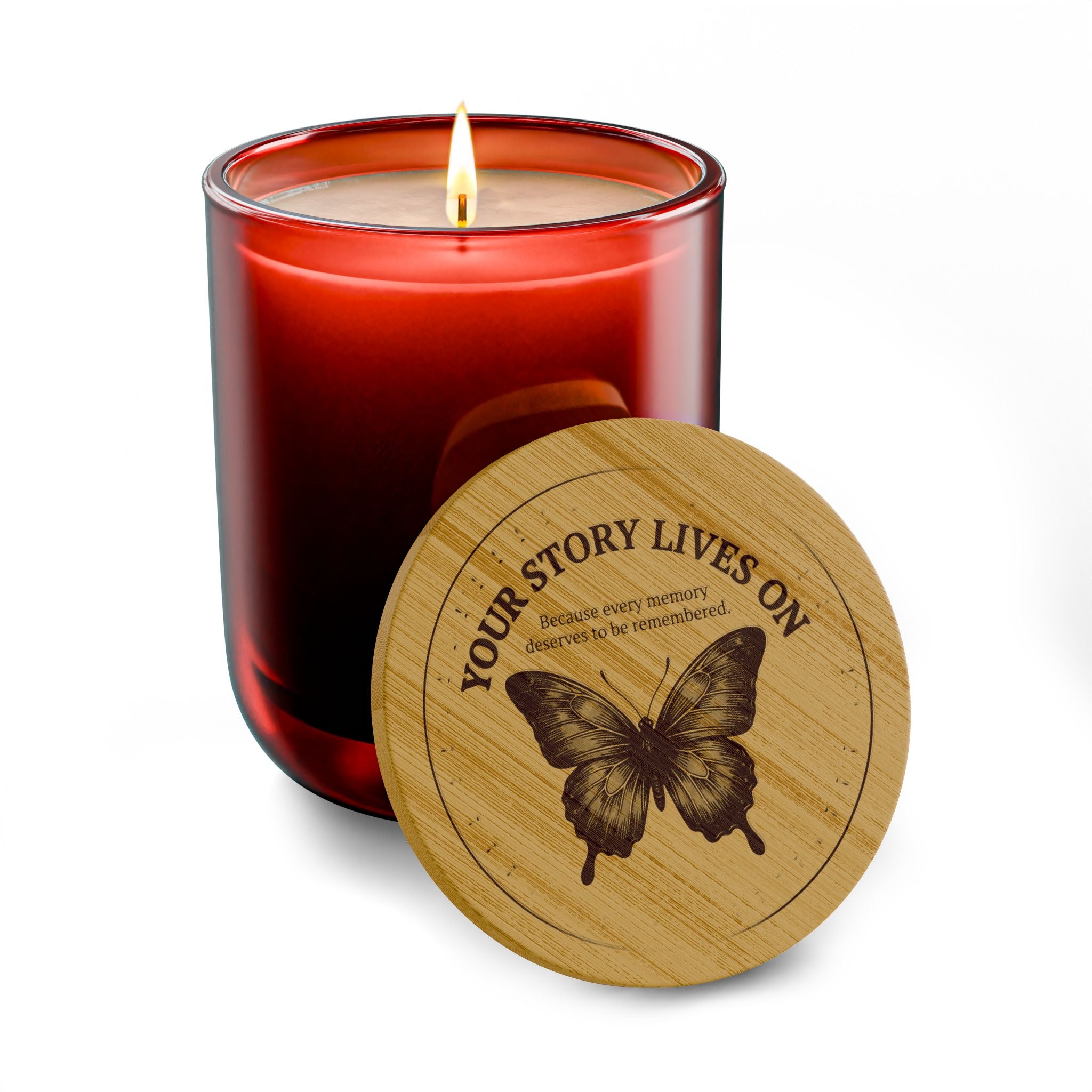 Your Story Lives On Memorial Candle – Butterfly Remembrance Gift
