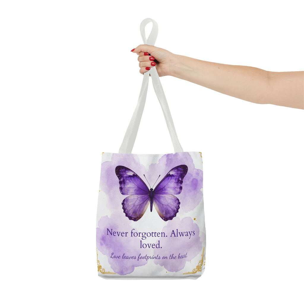 Never Forgotten Always Loved Butterfly Memorial Tote Bag