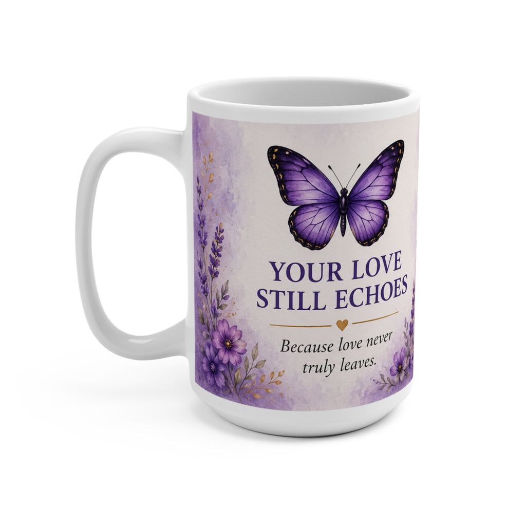 Your Love Still Echoes Memorial Mug – Butterfly Remembrance Gift