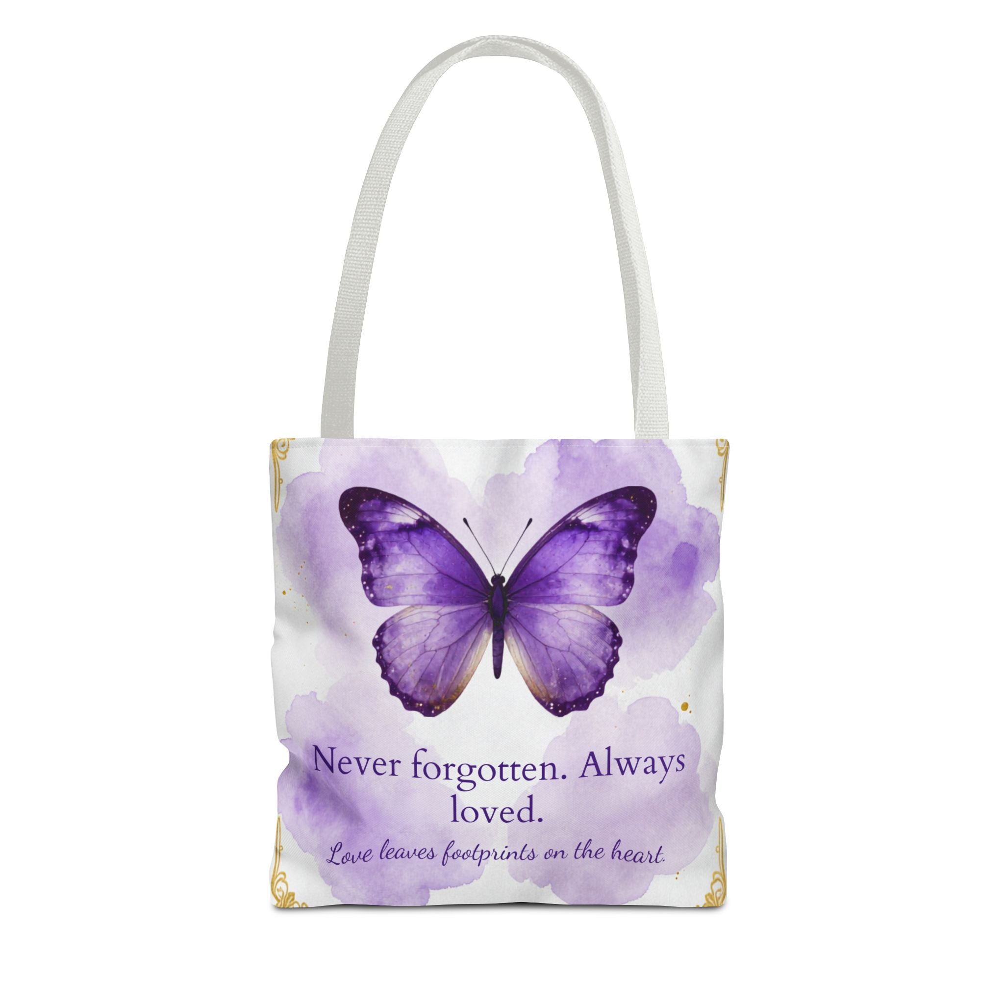 Never Forgotten Always Loved Butterfly Memorial Tote Bag