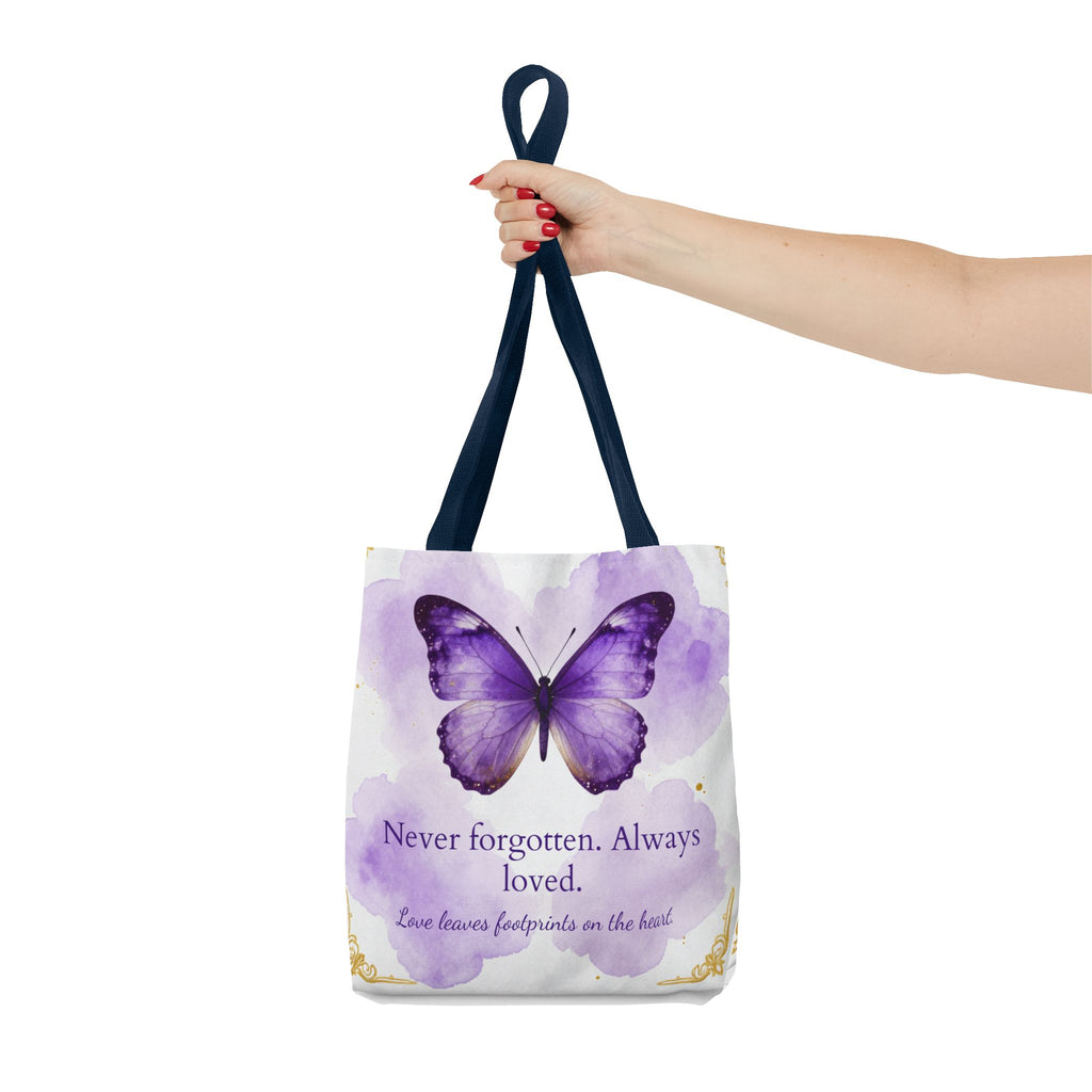 Never Forgotten Always Loved Butterfly Memorial Tote Bag