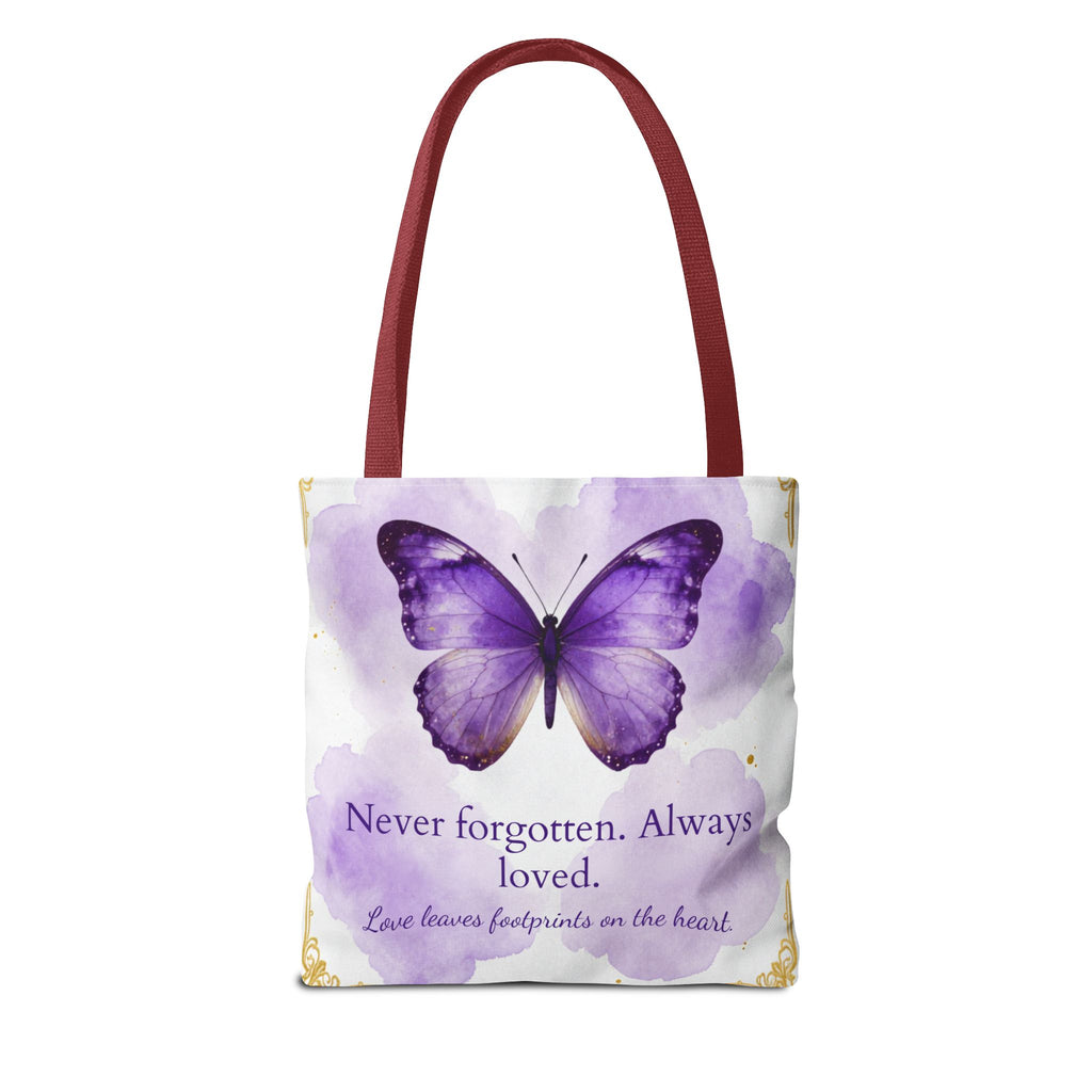 Never Forgotten Always Loved Butterfly Memorial Tote Bag