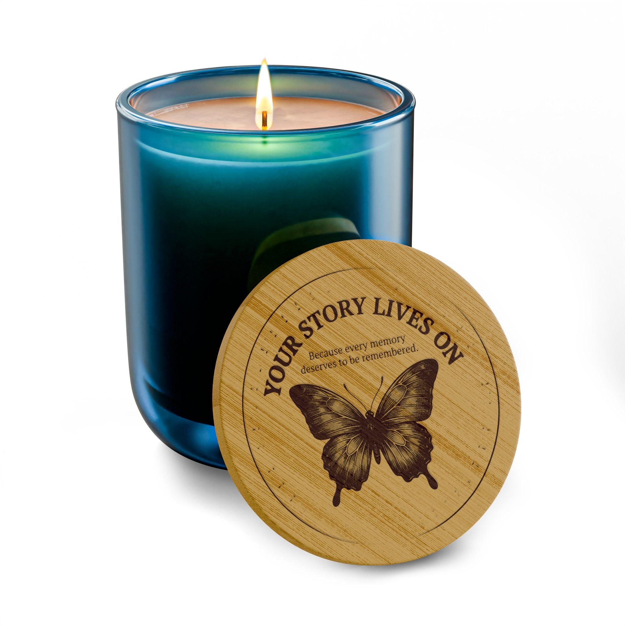 Your Story Lives On Memorial Candle – Butterfly Remembrance Gift