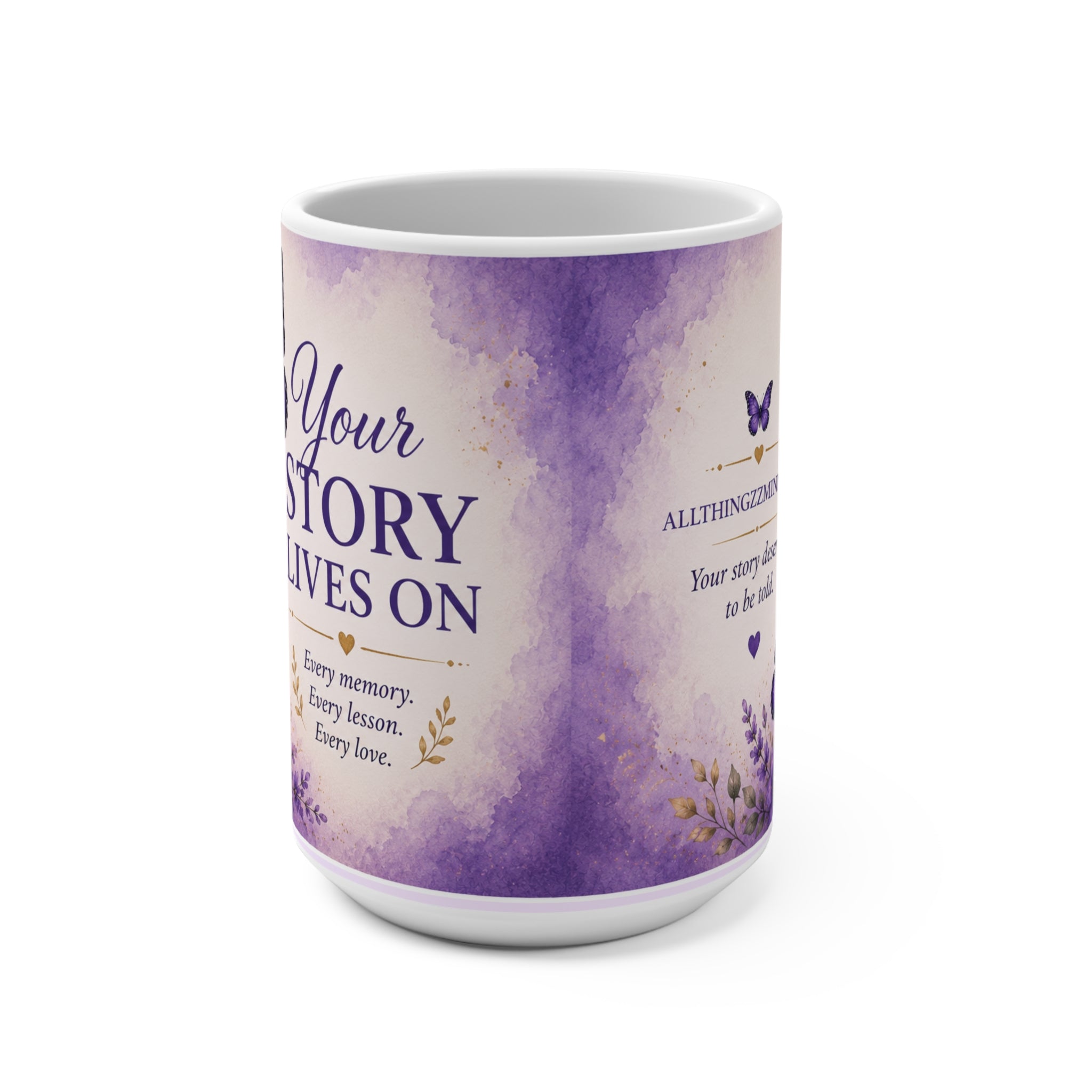 Your Story Lives On Memorial Mug – Butterfly Remembrance Coffee Cup