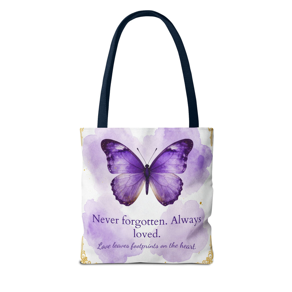 Never Forgotten Always Loved Butterfly Memorial Tote Bag