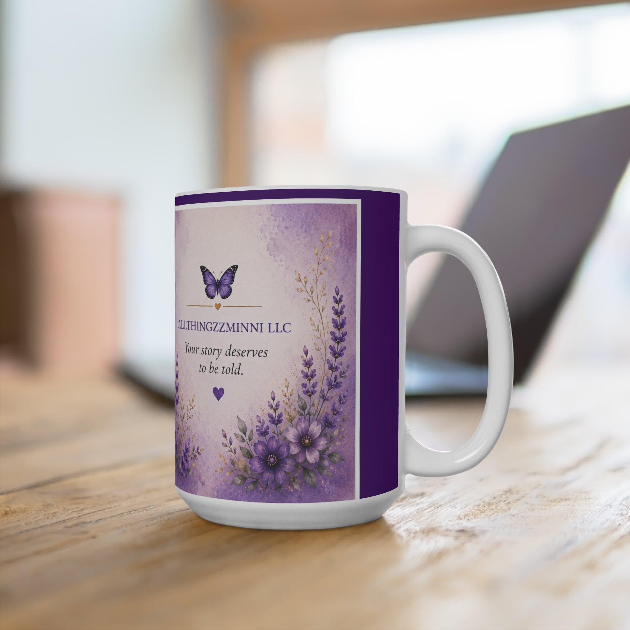 Never Forgotten, Always Loved Memorial Mug – Butterfly Remembrance Coffee Cup