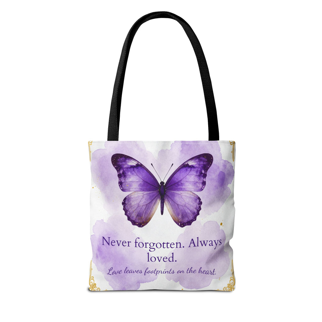 Never Forgotten Always Loved Butterfly Memorial Tote Bag