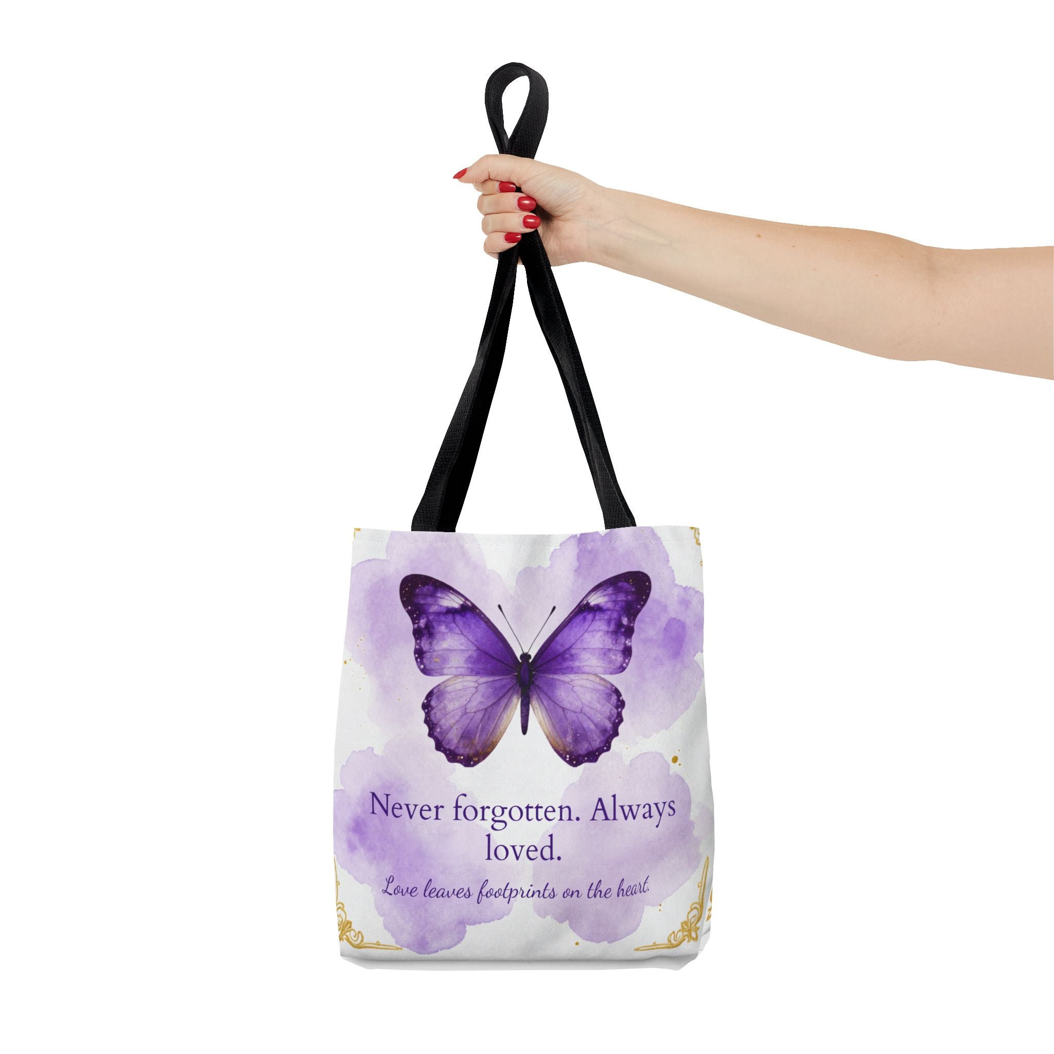 Never Forgotten Always Loved Butterfly Memorial Tote Bag