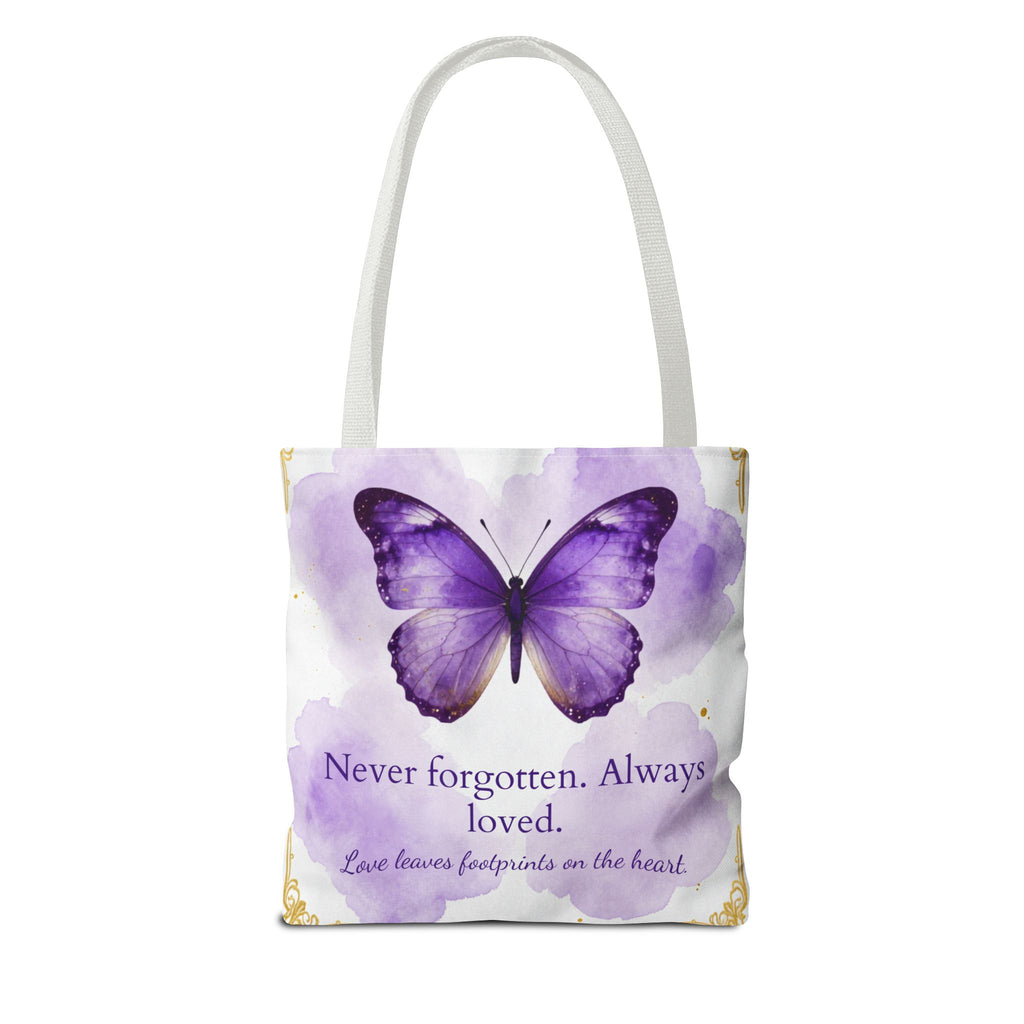 Never Forgotten Always Loved Butterfly Memorial Tote Bag