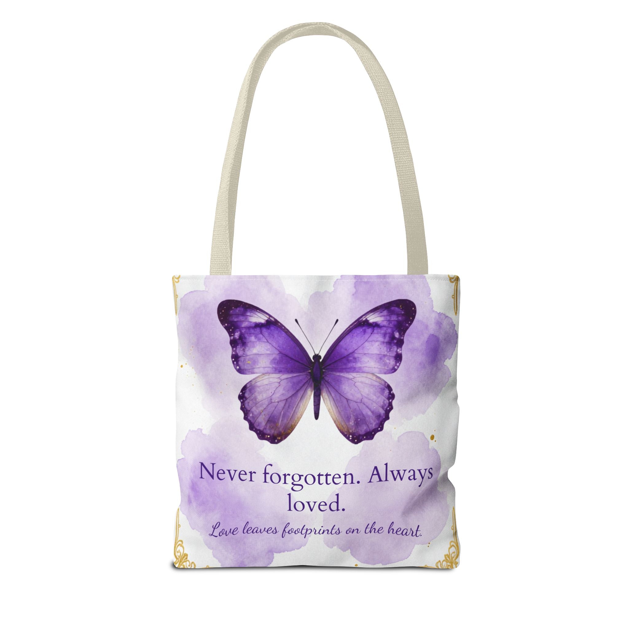 Never Forgotten Always Loved Butterfly Memorial Tote Bag