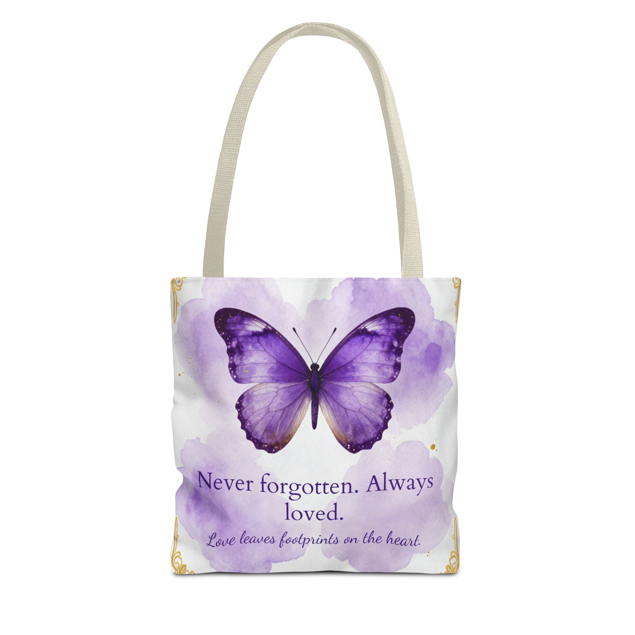 Never Forgotten Always Loved Butterfly Memorial Tote Bag