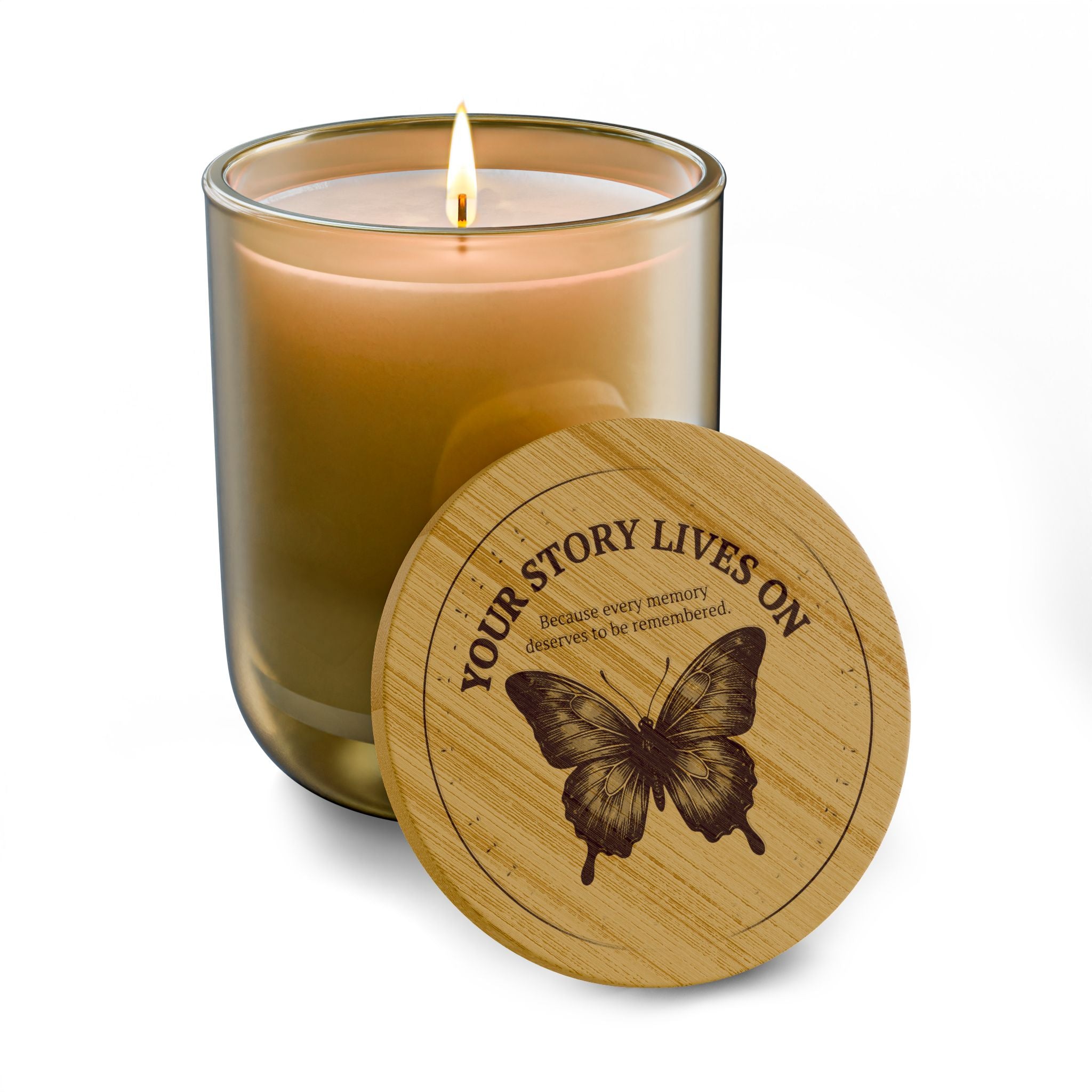 Your Story Lives On Memorial Candle – Butterfly Remembrance Gift