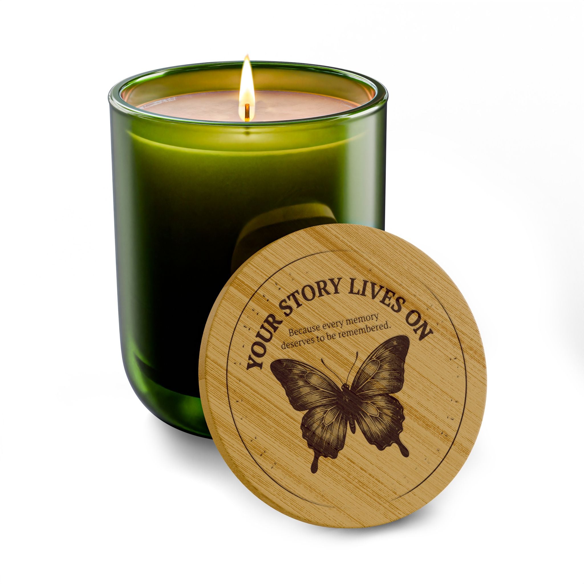 Your Story Lives On Memorial Candle – Butterfly Remembrance Gift